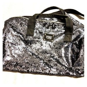Victoria Secret Navy Sequin Duffle Bag